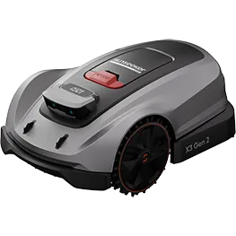 Robot rasaerba Sunseeker Elite X3 Gen 2 grigio, visto di lato